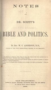 Tapa de Notes on Dr. Scott's Bible and politics