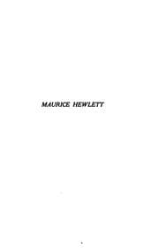 Tapa de Maurice Hewlett, being a critical review of his prose and poetry