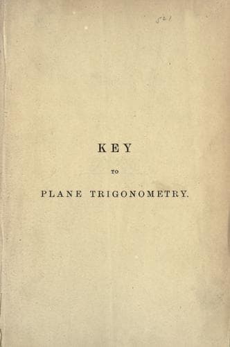 Tapa de Key to plane trigonometry