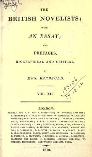 Tapa de The British novelists.