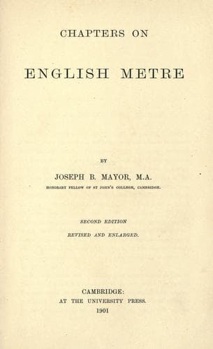 Tapa de Chapters on English metre