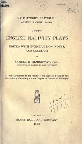 Tapa de English nativity plays