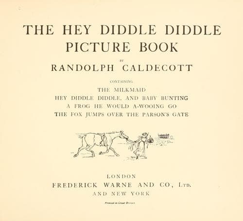 Tapa de The Hey diddle diddle picture book