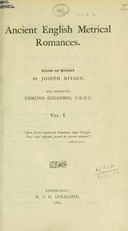 Tapa de Ancient English metrical romances. Rev. by Edmund Goldsmid