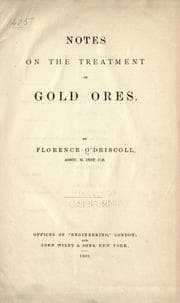 Tapa de Notes on the treatment of gold ores