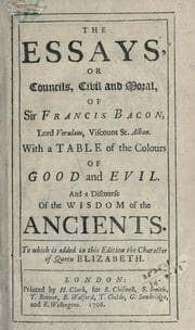 Tapa de The essays, or Councils, civil and moral