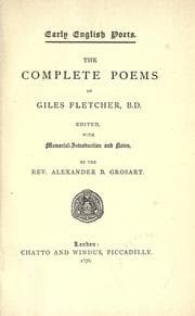 Tapa de The complete poems of Giles Fletcher, B.D