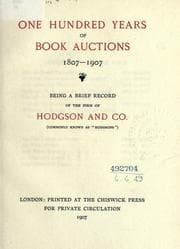 Tapa de One hundred years of book auctions, 1807-1907