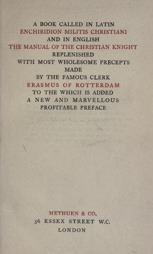 Tapa de Enchiridion militis Christiani