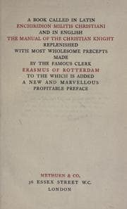 Tapa de Enchiridion militis Christiani