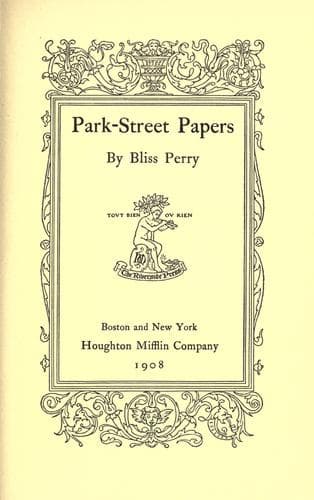 Tapa de Park-street papers