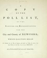 Tapa de A copy of the poll list, of the election for representatives for the city and county of New-York