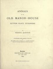 Tapa de Annals of an old manor-house