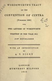 Tapa de Tract on the Convention of Cintra, published 1809, with two letters of Wordswoth written in the year 1811