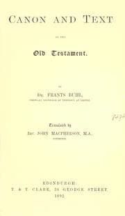 Tapa de Canon and text of the Old Testament
