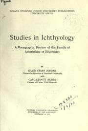 Tapa de Studies in Ichthyology, a monographic review of the family of Atherinidae or Silversides