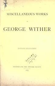 Tapa de Miscellaneous works of George Wither