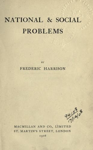 Tapa de National and social problems.