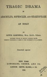 Tapa de Tragic drama in Aeschylus, Sophocles, and Shakespeare