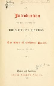 Tapa de An introduction to the history of the successive revisions of the Book of Common Prayer