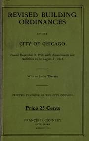 Tapa de Revised building ordinances of the city of Chicago