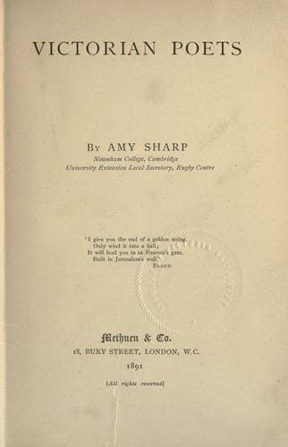 Tapa de Victorian poets.