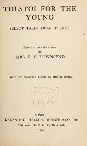 Tapa de Tolstoi for the young