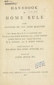 Tapa de Handbook of Home rule, being articles on the Irish question