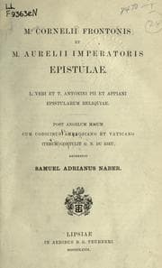 Tapa de M. Cornelii Frontonis et M. Aurelii Imperatoris Epistulae