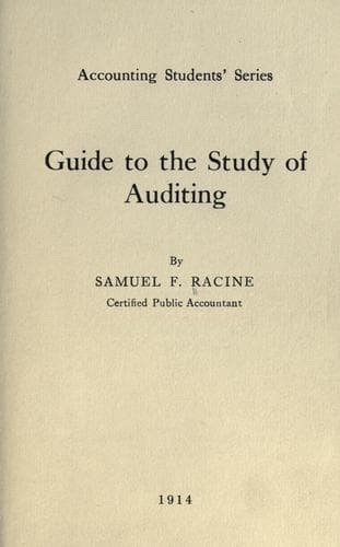Tapa de Guide to the study of auditing