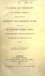 Tapa de A course of sermons on solemn subjects chiefly bearing on repentance and amendment of life