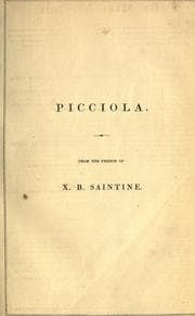 Tapa de Picciola, from the French of X.B. Saintine