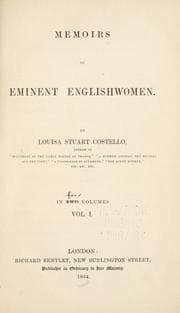 Tapa de Memoirs of eminent Englishwomen