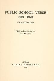 Tapa de Public school verse, 1919- an anthology