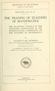Tapa de The training of teachers of mathematics