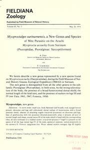 Tapa de Myoproctalges surinamensis