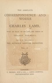 Tapa de The complete correspondence and works of Charles Lamb
