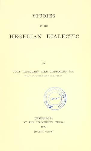 Tapa de Studies in the Hegelian dialectic