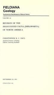 Tapa de Revision of the Holocystites fauna (Diploporita) of North America