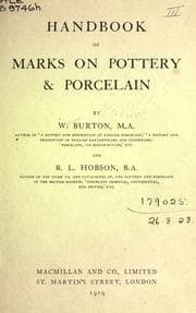 Tapa de Handbook of marks on pottery & porcelain