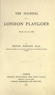 Tapa de The journal of a London playgoer from 1851-1866