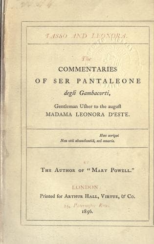 Tapa de Tasso and Leonora