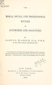 Tapa de The moral, social, and professional duties of attorneys and solicitors