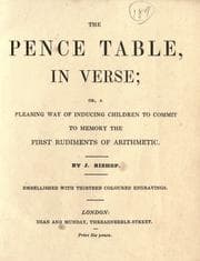 Tapa de The pence table, in verse, or, A pleasing way of inducing children to commit to memory the first rudiments of arithmetic