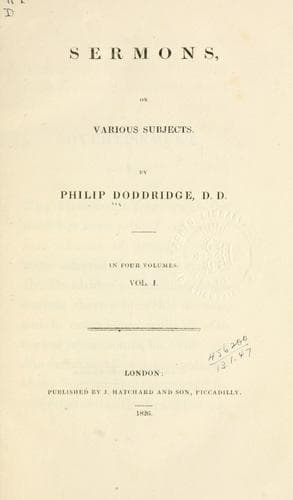 Tapa de Sermons on various subjects