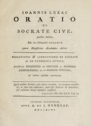 Tapa de Ioannis Luzac Oratio de Socrate cive