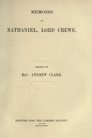 Tapa de Memoirs of Nathaniel, Lord Crewe