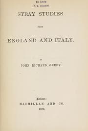 Tapa de Stray studies from England and Italy