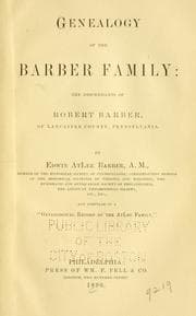 Tapa de Genealogy of the Barber family