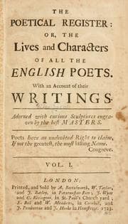 Tapa de The poetical register